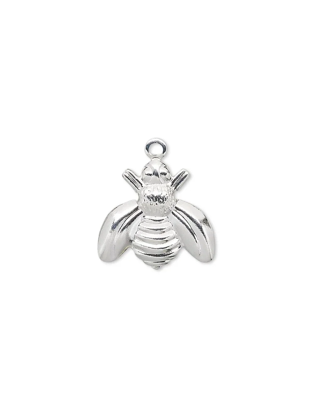 10 Silver Plated 16mm Honey Bees Drops Charms Beads